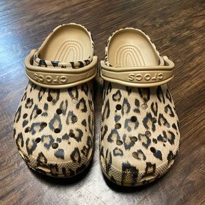 Leopard print crocs